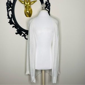 Rag Poets White Crocheted Looking Oversized Open Hanging Cardigan